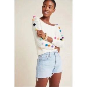 Anthropologie Pom Pom Sweater XS
